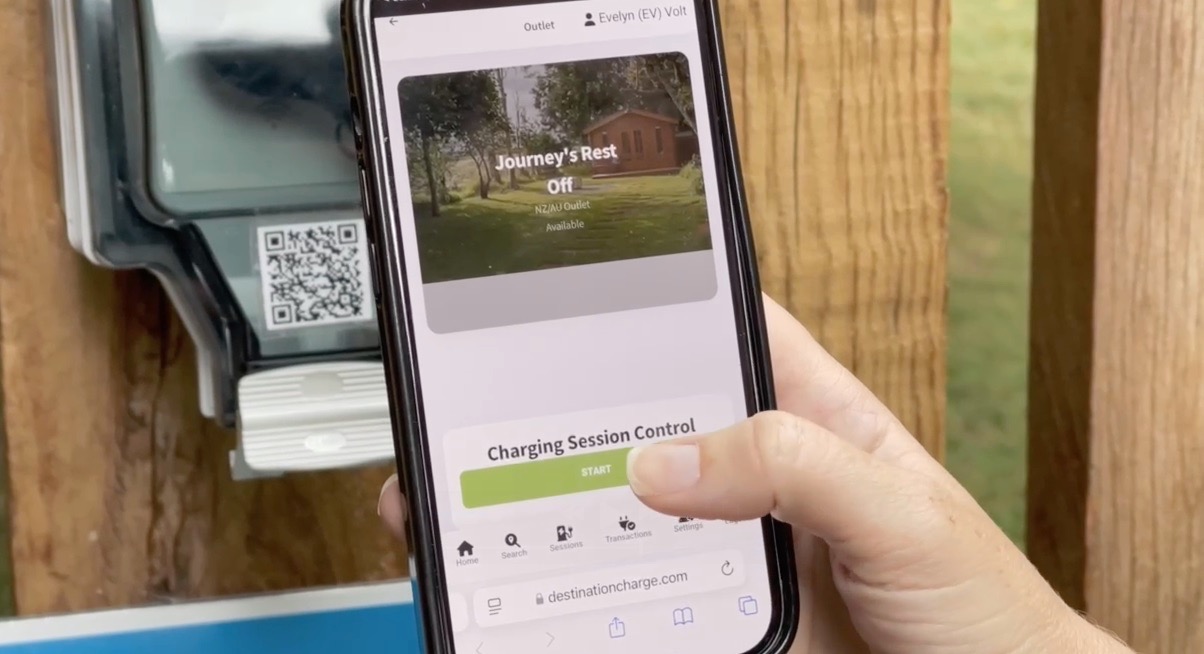 Destination Charge activation page on a phone